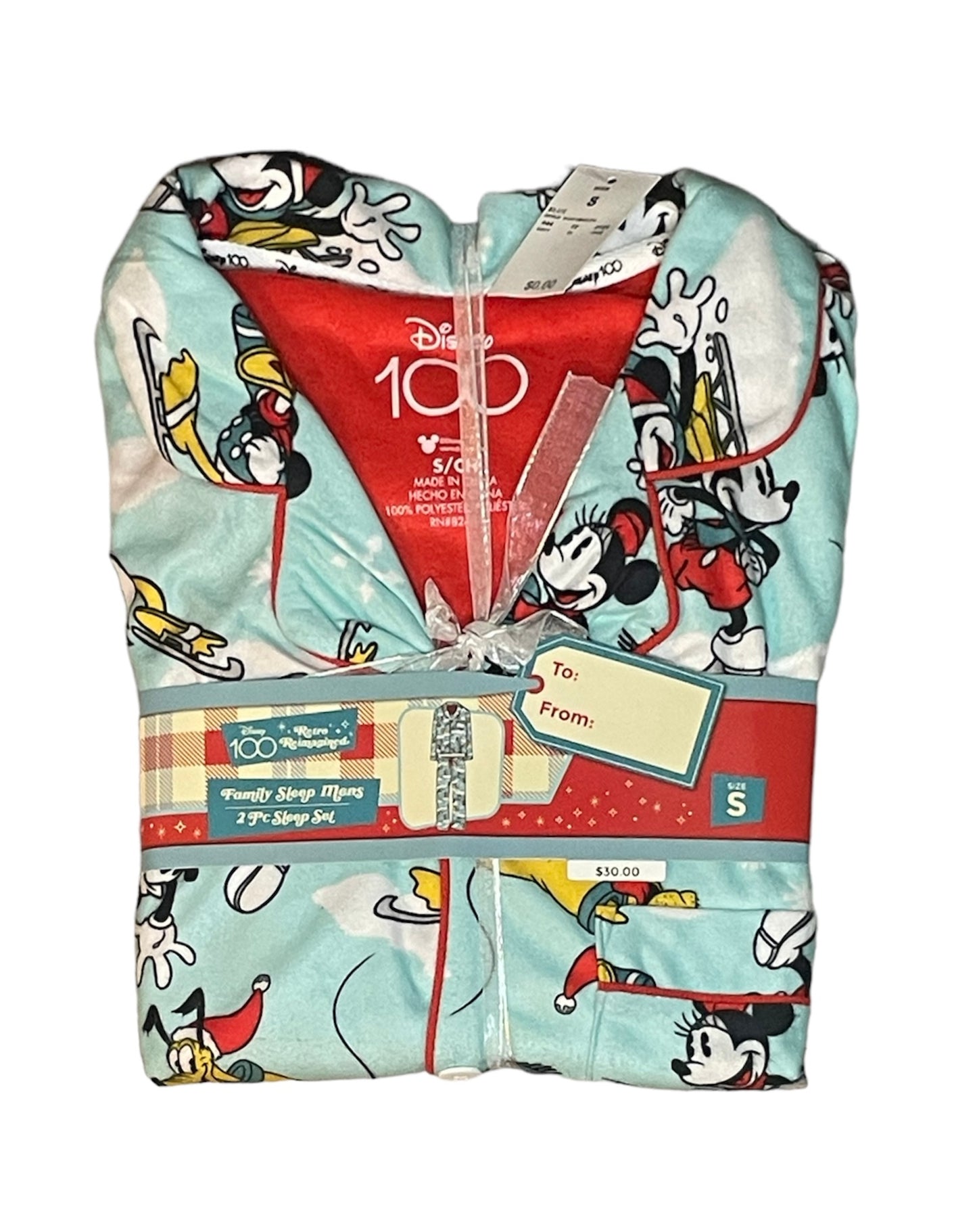 DISNEY - Men’s 100 Mickey and friends 2-piece pajama set.