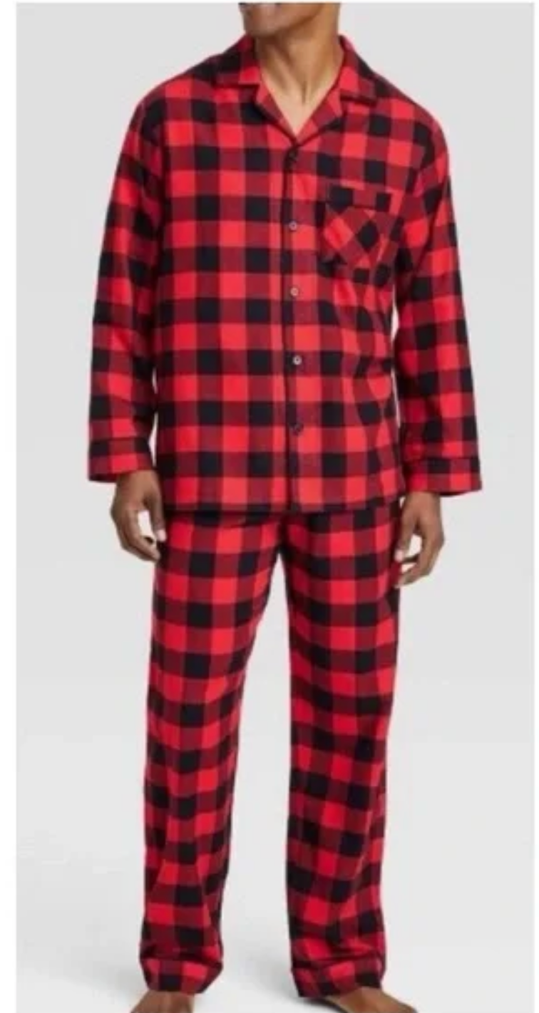 WONDERSHOP - Men’s 2-piece buffalo plaid pajama set.