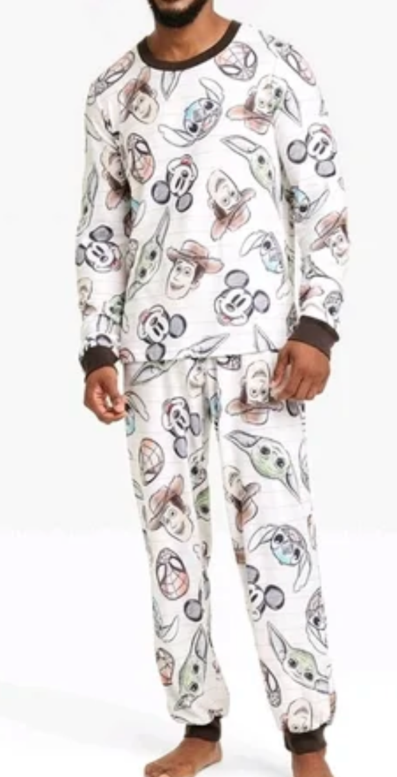 DISNEY - Men’s Disney 100 character mash up 2-piece pajama set