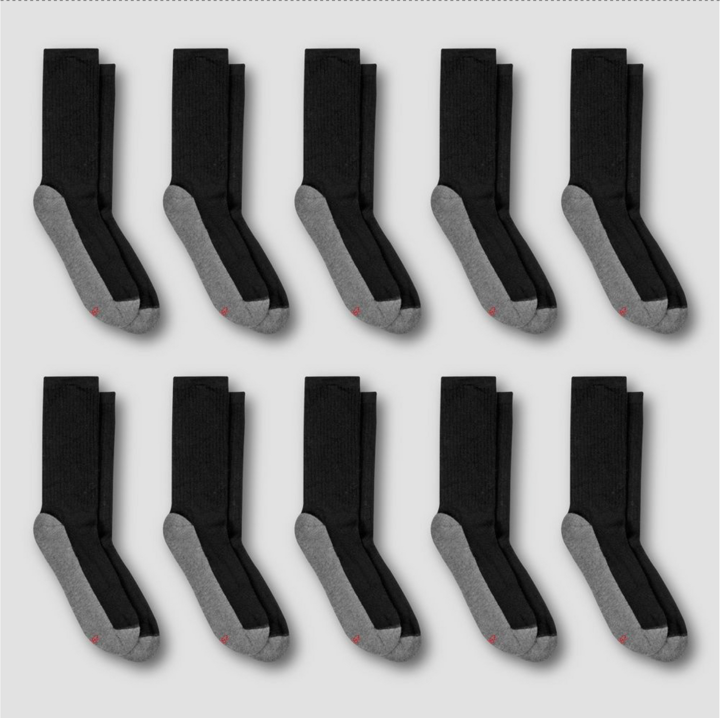 HANES - Men’s premium Men’s 10pk crew socks.
