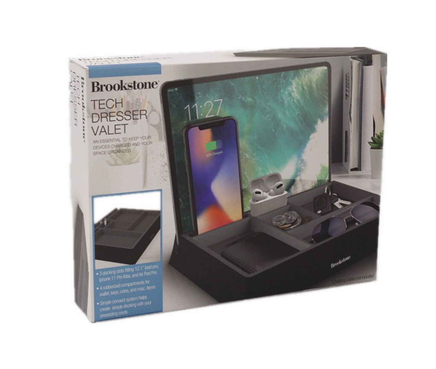 BROOKSTONE - Tech dresser valet.